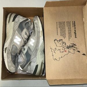 Size 13 - New Balance 991 Made in England Grey White Mens Athletic Sneakers